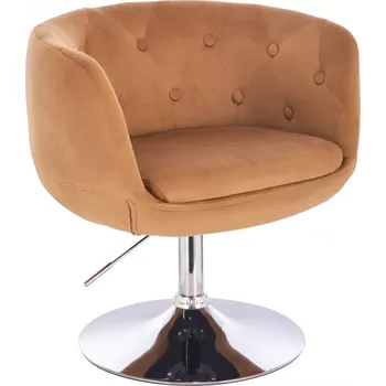 LuxuryForm DESIGN Kosmetické křeslo MONTANA VELUR na stříbrném talíři - hnědé