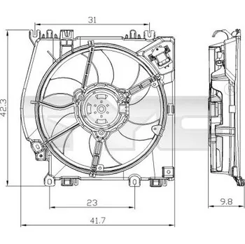Chladič motoru Větrák, chlazení motoru TYC 828-0001