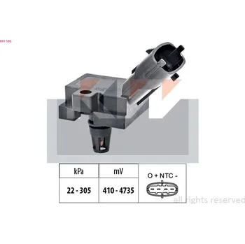 Čidlo automobilu Senzor, tlak výfukového plynu KW 493 186