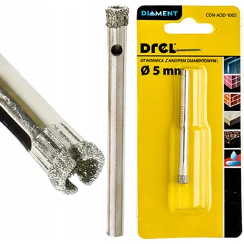 Vrták DIAMANTOVÁ VRTÁK 5 MM KORUNKOVÝ VRTÁK KERAMICKÉ DLAŽDICE