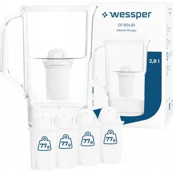 Filtrace vody Filtrační konvice Wessper D1 SOLID 2,8l bílá + 5x filtr