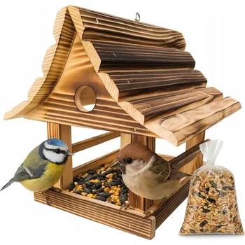 Krmítko pro ptáka Krmítko pro ptáky jako Dárek v horském stylu, velké XXL, opálené, budka domeček na zimu