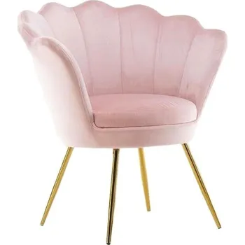 LuxuryForm DESIGN Kosmetické křeslo FREY VELUR se zlatými nohami - růžové