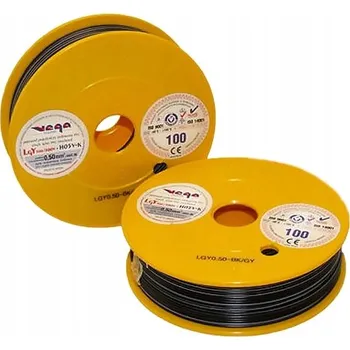 elektrický kabel Kabel LGY/H05V-K 0,50 mm2 100 m Černo-Šedý
