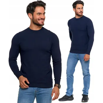 Pánský svetr Moraj svetr OMS3800-002 modrý kulatý velikost XXL