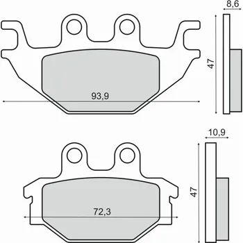 Brzdový systém Brzdové destičky RMS 225103070 organické
