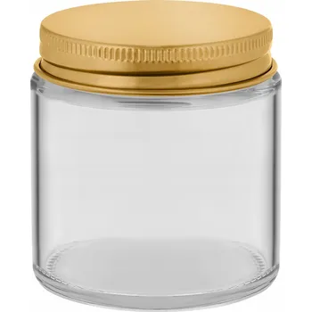 Sklenice Průhledná sklenice na svíčky 120 ml se zlatým kovovým víčkem - 140 ks