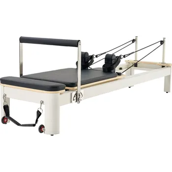 Vevor Pilates reformer s boxem na sezení, dvojitý odpor, nosnost 400 lbs