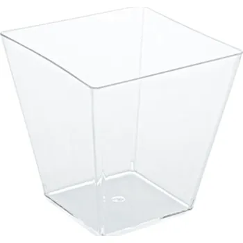 Jednorázové nádobí PLASTOVÝ KELÍMEK NA JEDNOTLIVÉ PORCE / DEZERTY RHOMBUS, 95 ML – PRŮHLEDNÝ