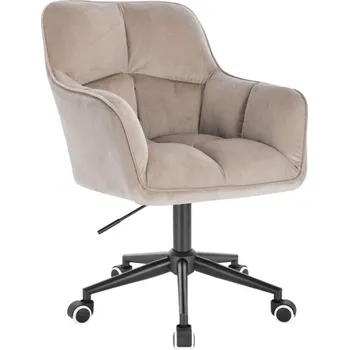 LuxuryForm DESIGN Kosmetické křeslo AMALFI VELUR na černé podstavě s kolečky - latte