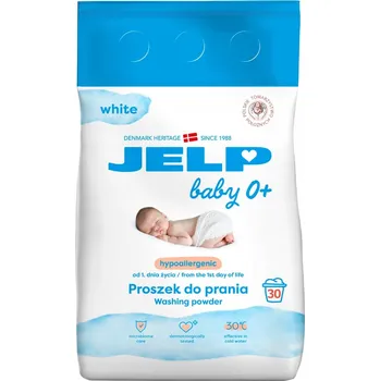 Prací prášek JELP 0+ Hypoalergenní prací prášek pro děti od 1. dne, na bílé prádlo, 30 dávek, 2,25 kg