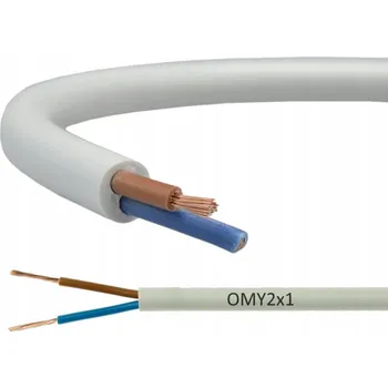elektrický kabel Kabel OMY 2x1 ohebný lanko 300V BÍLÝ