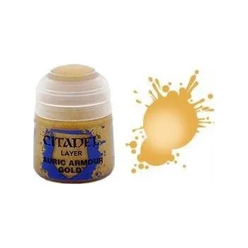 Vodová barva Citadel Auric Armour Gold, zlatá barva na modely, 12 ml