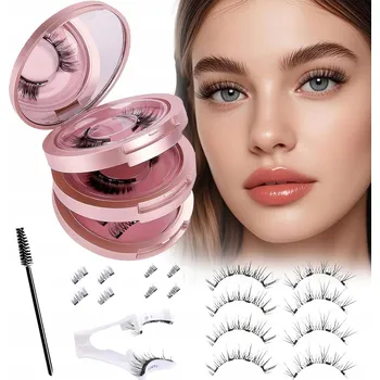 Umělé řasy MAGNETICKÉ ŘASY 8 PÁRŮ DLOUHOTRVAJÍCÍ DLOUHÉ + PINZETA + POUZDRO