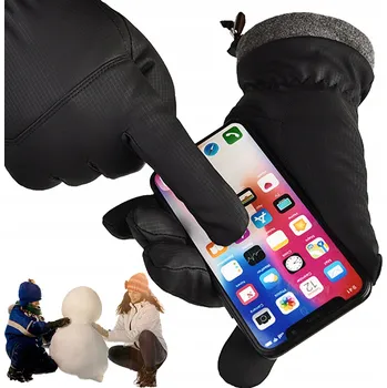 Cyklistické rukavice Zimní dotykové rukavice na kolo – voděodolné, větruodolné, unisex, černé