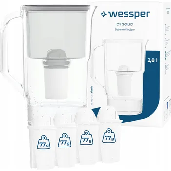 Filtrace vody Filtrační konvice Wessper D1 SOLID 2,8 l šedá + 5x filtr