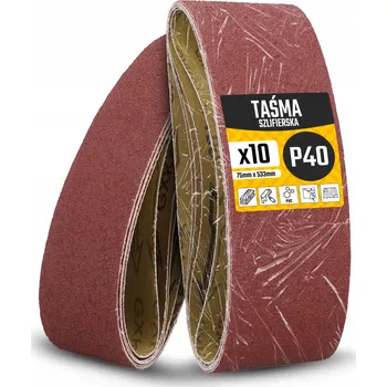 Brusný papír 10x Brusný papír NEKONEČNÝ PÁS 75x533 P40 Brusný pás pro pásovou brusku 7D