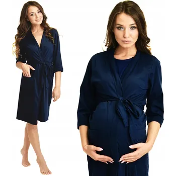 Dámský župan Formommy dámský župan ke kolenům bez kapuce tmavě modrý velikost 3XL