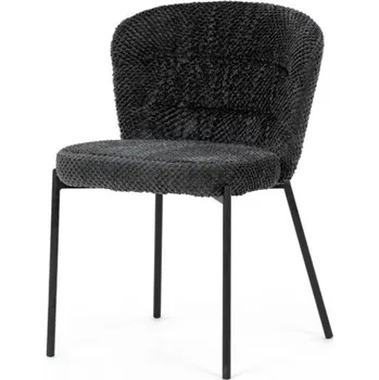 Jídelní židle Židle jídelní, šedá látka, černé kovové nohy.