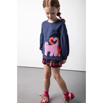 Dívčí tričko Dětské tričko s dlouhým rukávem s bavlnou Coccodrillo ZC5143103AGK námořnická modř 59X, vel. 116