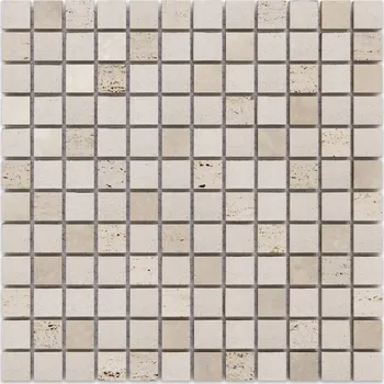 Dlažba Podlahová dlaždice Szklane Mozaiki travertin béžová matná 30x30 cm 8 mm