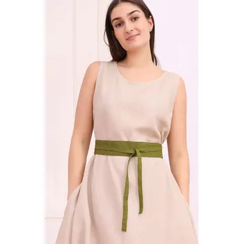 Dámské šaty TopMode Lněný pásek Lotika ve střední šířce 1140400