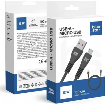 Datový kabel Kabel Blue Star USB - microUSB typ B, 1 m, černý