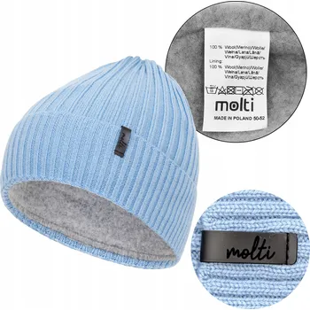 Čepice ČEPICE na zimu MERINO VLNA zimní teplá zateplená pro dítě 50-52