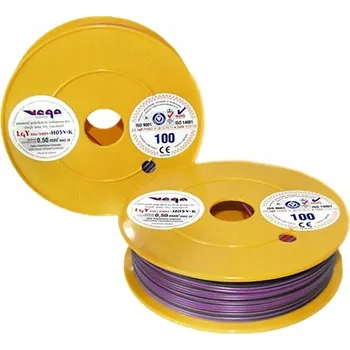 elektrický kabel Kabel LGY/H05V-K 0,50 mm2 100 m Fialovo-Černý