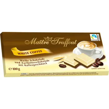 Cukrovinka Maitre Truffout White Coffee Schokolade 100 g