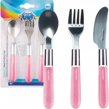 Příbor Canpol sada kovových příborů lžíce vidlička nůž