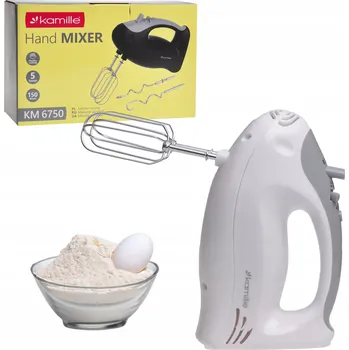 RUČNÍ MIXÉR Kuchyňský robot 5 rychlostí 4 Míchadla KAMILLE 150W