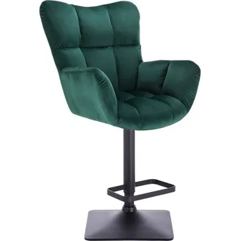 Barová židle LuxuryForm DESIGN Barové křeslo AURORA VELUR na černé hranaté podstavě - zelené