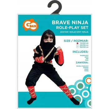 Karnevalový kostým Kostým Dětský kostým WOJOWNÍK NINJA shinobi sada KARNEVAL 110-120
