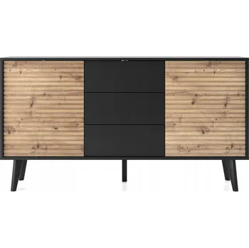 Komoda Komoda WILLOW KSZ154 se 2 dvířky + 3 zásuvkami Dub Artisan / Černá