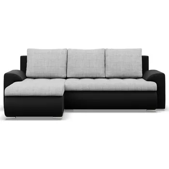 Rozkládací rohová sedací souprava Tokio VI, L světle šedá/černá