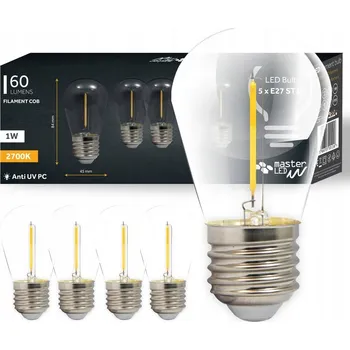 Žárovka LED žárovky Masterled 1322 E27 1W 2700K teplá bílá 5 kusů