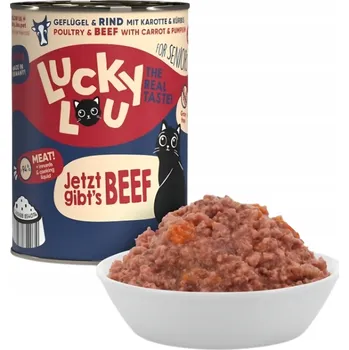 Krmivo pro kočku Lucky Lou Lifestage Senior Drůbeží s hovězím masem 400g