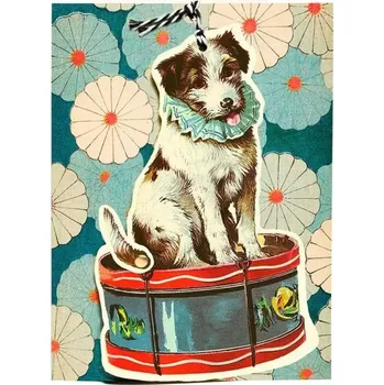 Přívěsek Přání B6 a přívěsek s obálkou - Pes a buben