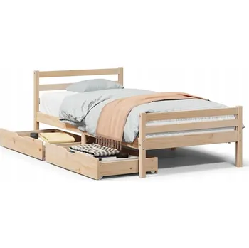 Postel Rám postele borovicový s šuplíky 205,5 x 95,5 x 69,5 cm, neošetřený