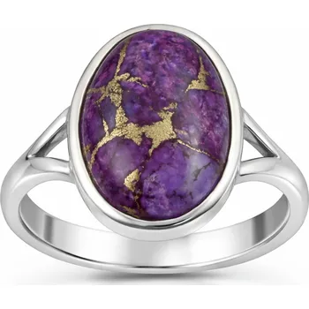 Prsten Stříbrný prsten s fialovým tyrkysem - 62