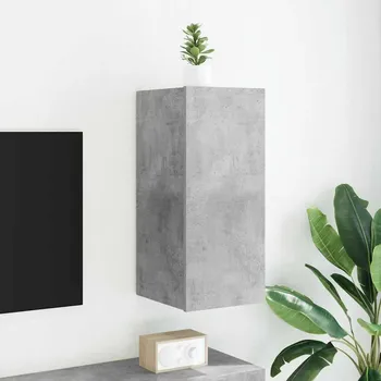 Komoda vidaXL Nástěnná TV skříňka s LED osvětlením 30,5x35x70 cm [837234] Barva: Betonová šedá