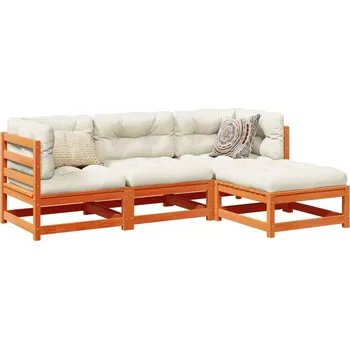 Zahradní sestava vidaXL 4dílná zahradní sedací souprava masivní borovice [3299379] Barva: Voskově hnědá