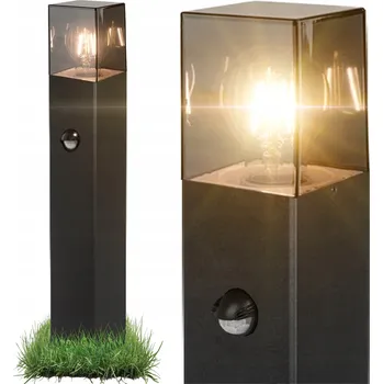 Venkovní osvětlení LED zahradní lampa stojací sloupek 50cm venkovní E27 + PIR senzor pohybu