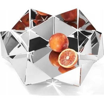 Philippi LOTUS Ocelová Dekorační Mísa na Ovoce 33 cm / Stříbrná Lesklá