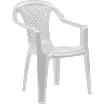Dětská zahradní židle, stohovatelná, bílá, KAMLA