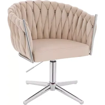 LuxuryForm DESIGN Židle NORDEN VELUR na stříbrném kříži - krémová