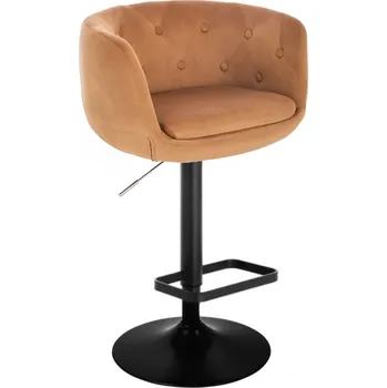 Barová židle LuxuryForm DESIGN Barová židle MONTANA VELUR na černém talíři - medová