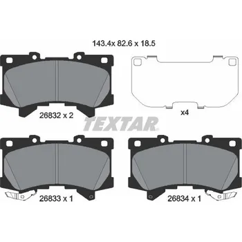Brzdová destička Sada brzdových destiček, kotoučová brzda TEXTAR 2683201