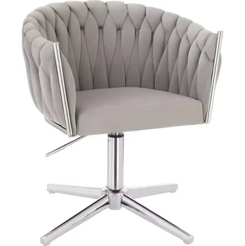 LuxuryForm DESIGN Kosmetická židle NORDEN VELUR na stříbrném kříži - světle šedá